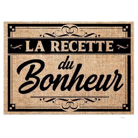 La Recette Du Bonheur Burlap Placemat