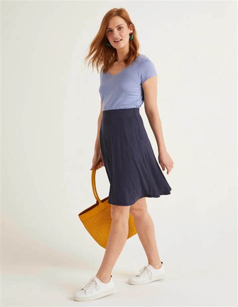 Edie Jersey Skirt Navy Jersey Skirt Boden Knit Skirt