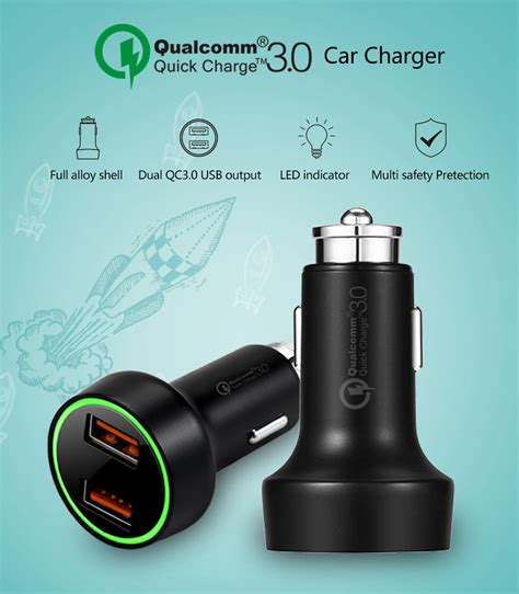 Usmei Qc Car Charger Dual Usb Ports Qc Charging Technology