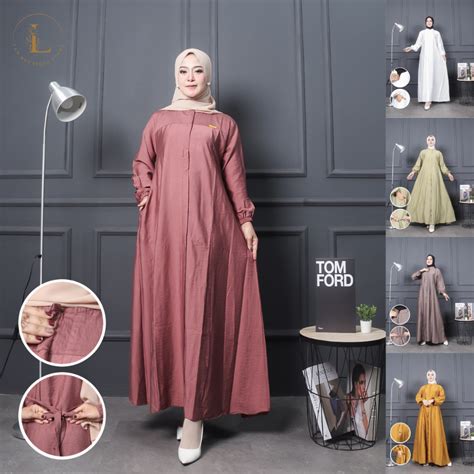 Jual Terbaru Sabrina Dress Size M L Xl Xxl Jumbo Bahan Polo Linen Gamis