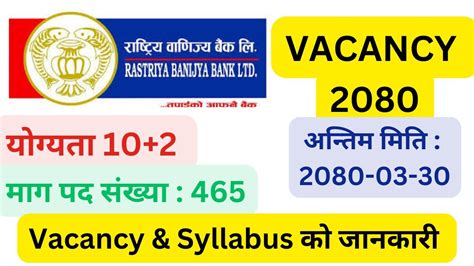 Rastriya Banijya Bank Vacancy 2080 New Syllabus Vacancy How To