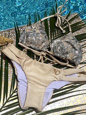 B Sb Lg Bikini Sequins Bottom Light Gold Liliana Montoya