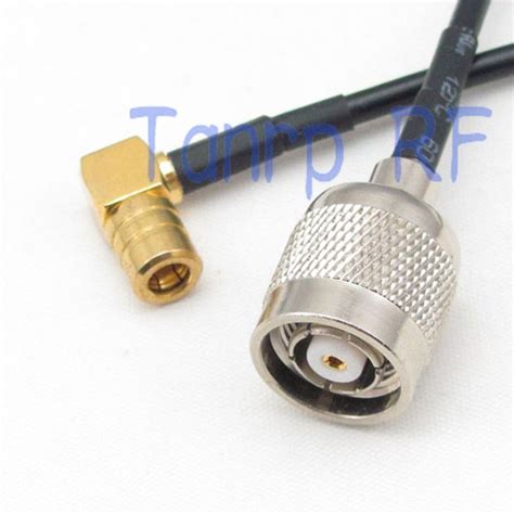 6in RP TNC Male Plug To SMB Female Right Angle RF Connector Adapter