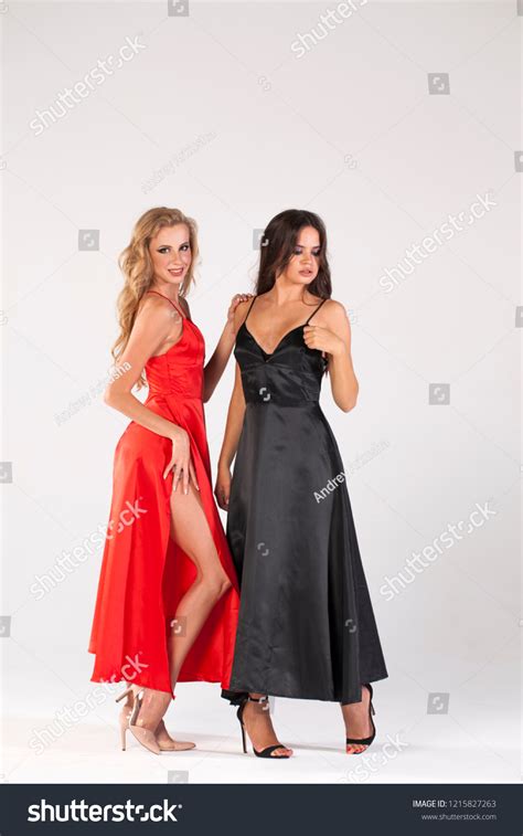 Two Sexy Blonde Brunette Models Full Stock Photo 1215827263 Shutterstock