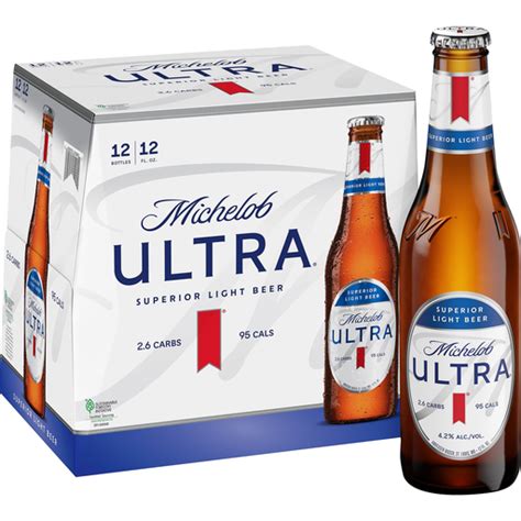 Michelob Ultra Light Beer 12 Pack Beer 12 Fl Oz Bottles 4 2 Abv