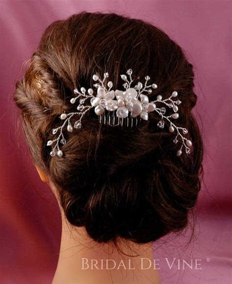 Gorgeous Freshwater Pearl Flower Bridal Hair Comb Bridal Hair Piece