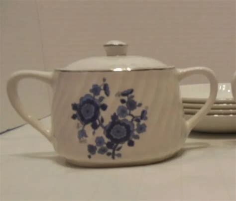 ROYAL BLUE IRONSTONE Wedgwood Vintage Enoch Tunstall Sugar Creamer 4