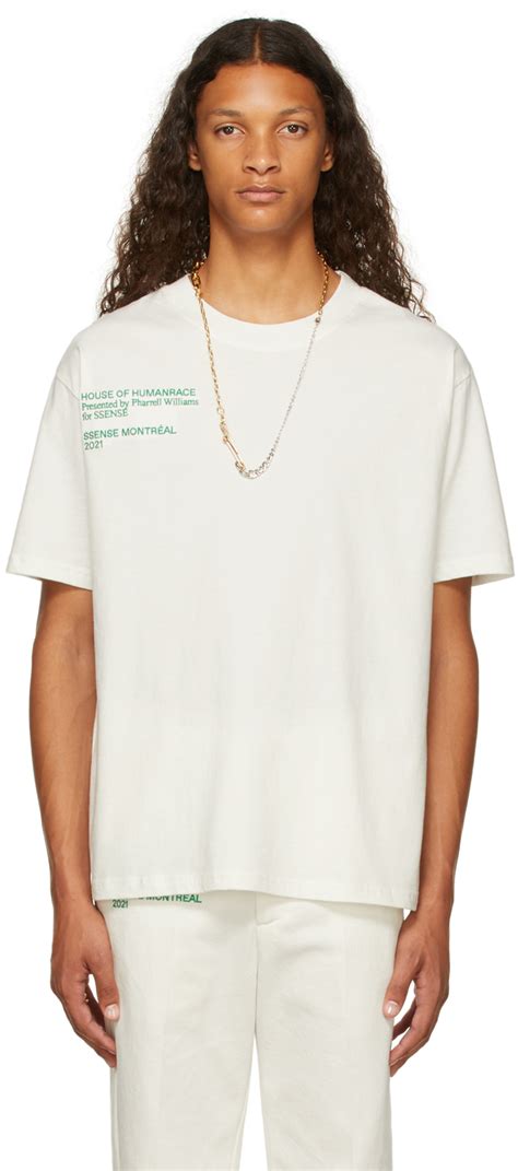 SSENSE Exclusive White & Green Humanrace Commemorative T-Shirt by SSENSE WORKS on Sale