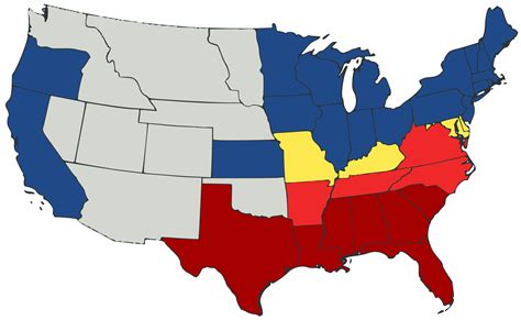 Blank Civil War Maps North And South