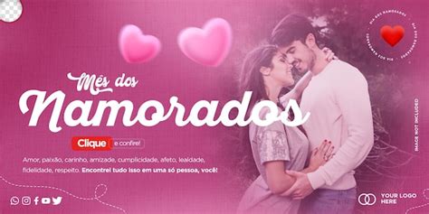 Premium Psd Post Template For Dia Dos Namorados In Brazil Celebration