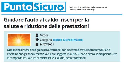 Guidare Lauto Al Caldo Rischi Per La Salute E Riduzione Delle