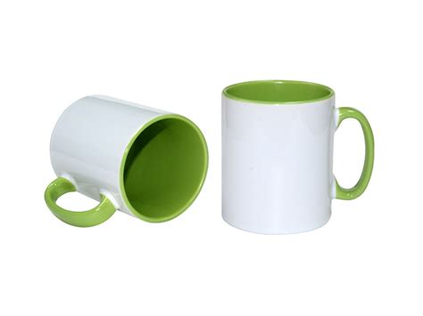 10oz Inner Rim Color Mug Light Green 36 Case BestSub Sublimation