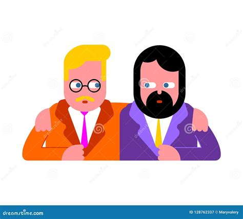 Gay Couple Two Guys Are Hugging Stock Vector Illustration Of Lgbt Adult