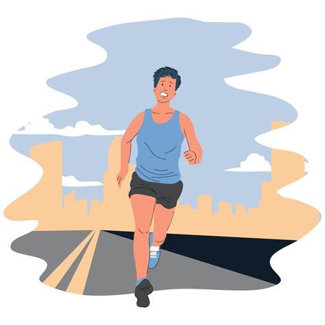 Correr O Trotar Hombre Ilustraci N Vector Premium