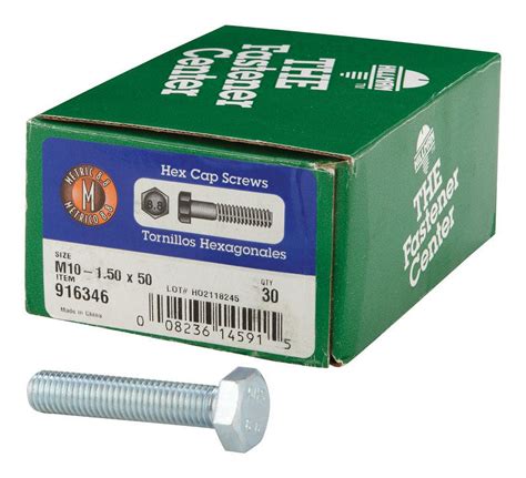 Hillman M10 1 50 Mm Metric Heat Treated Zinc Steel Hex Head Cap Screw