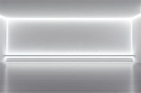 D Render Abstract Empty Room Illuminated Empty Interior Glowing