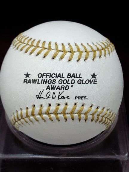 Lance Parrish Autographed Rawlings Gold Glove Baseball Offset Sweet