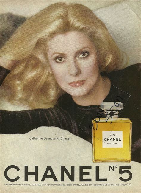 1973 Chanel No5 Perfume With Beautiful Catherine Deneuve Vintage Print