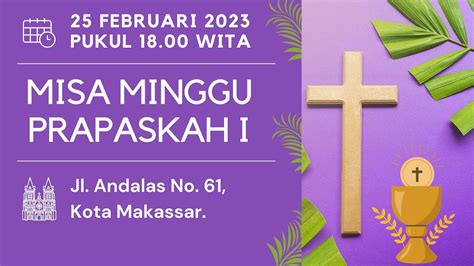 Live Misa Minggu Prapaskah I Sabtu Februari Wita