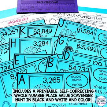 Whole Number Place Value Printable Scavenger Hunt And Card Games