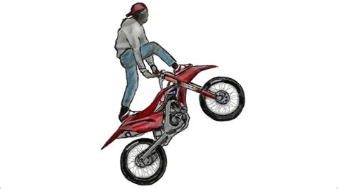 How To Draw Bike Stunt Man How To Draw Dirt Bike Motorcycle