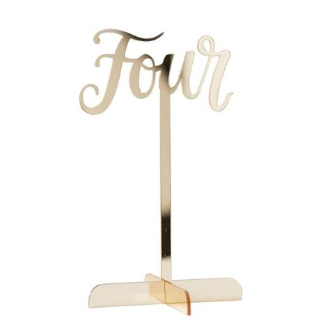 Ginger Ray Acrylic Table Numbers 1 12 Gold Wedding At Mighty Ape Nz