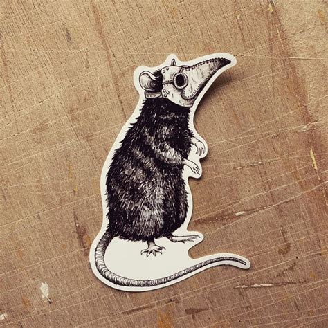 Plague Rat Sticker Vinyl Sticker Etsy Uk Rat Tattoo Satanic