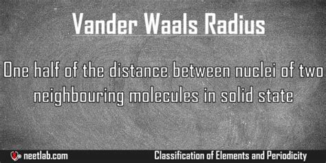 Vander Waals Radius - NEETLab