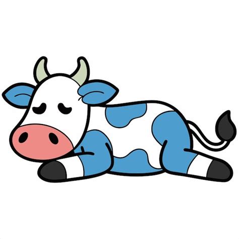 Um Desenho De Uma Vaca Uma Camisa Azul E Branca Que Diz Uma Vaca