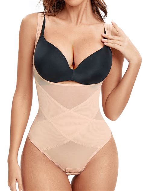 Manifique Thong Bodysuit For Women Tummy Control Shapewear Seamless