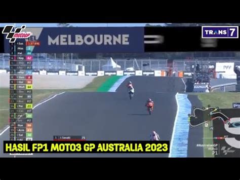 Hasil Latihan Bebas 1 Moto3 Australia 2023 Fp1 Moto3 Australia Hari