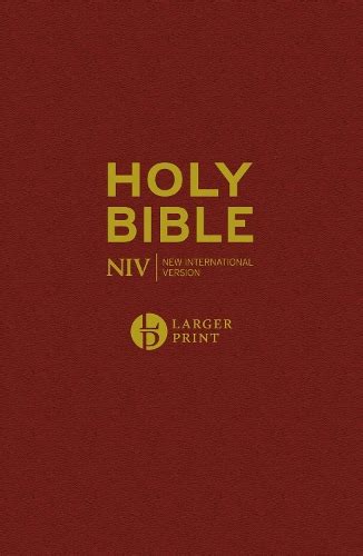 NIV Larger Print Burgundy Hardback Bible By New International Version