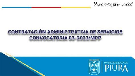 Contratación Administrativa de Servicios Convocatoria CAS N 03 2023