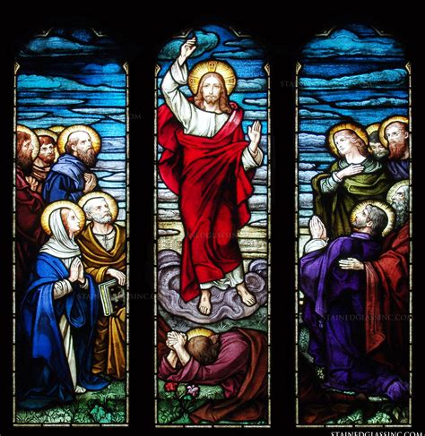 "Ascension to Heaven" Religious Stained Glass Window