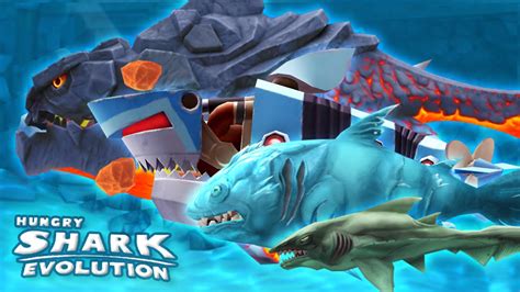 All Special Sharks Gameplay Montage Hungry Shark Evolution Hd Youtube