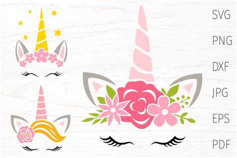 Unicorn Face Svg Unicorn Flower Svg Unicorn Cut Files