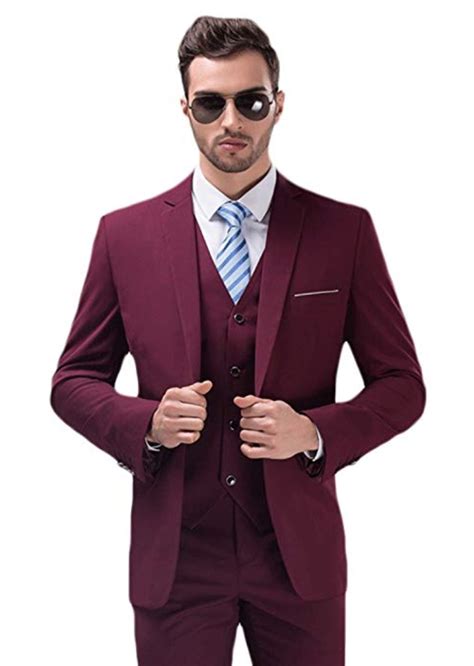 For Sale Gomy Mens Slim Fit 3 Piece Suits One Button Business Wedding