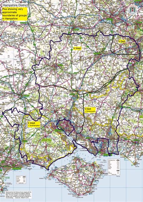 Hampshire Map South West Hampshire Raynet Uk