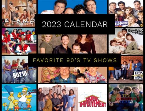 My Favorite 90s Tv Shows 2023 Wall Calendar Etsy Australia