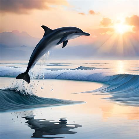 Dolphin leaping out of the water | Premium AI-generated image