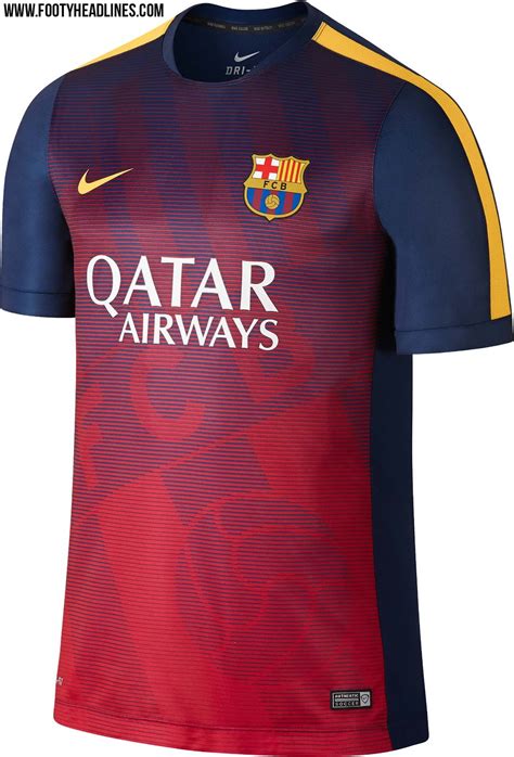 New Fc Barcelona 2015 Training And Pre Match Shirts Released Footy