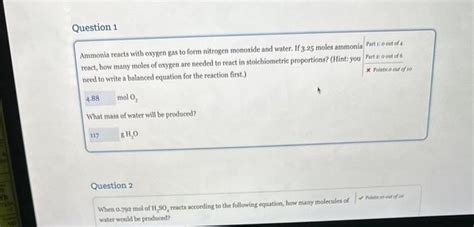 Solved Ammonia Reacts With Oxygen Gas To Form Nitrogen Chegg