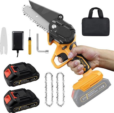 Mini Chainsaw Cordless Power Electric Chain Saws 4 Inch Battery Power Chainsaw Small Portable