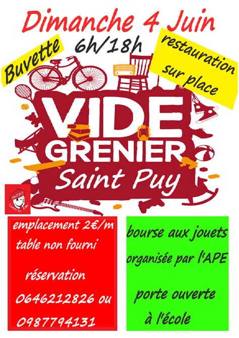 Comité des Fêtes Vide greniers Mairie de Saint Puy