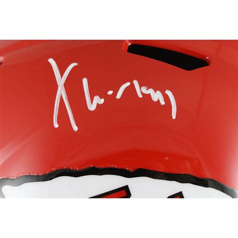 Xavier Worthy Autographed Kansas City Chiefs F/S Helmet Beckett Witness