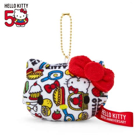 【震撼精品百貨】hello Kitty凱蒂貓~日本sanrio三麗鷗 Kitty50週年零錢包吊飾 藍紅58061 吊飾別針