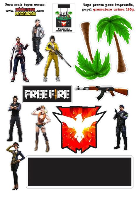 Topo De Bolo Do Free Fire Gratuito Topo De Bolo Free Bolo Jardim