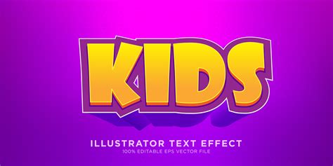 Bold Kids Text Effect Design 1361376 Vector Art At Vecteezy