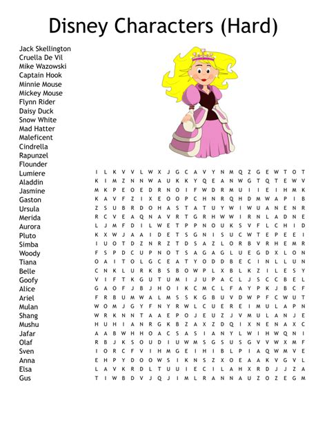 Hard Disney Word Search Printable Hot Sex Picture