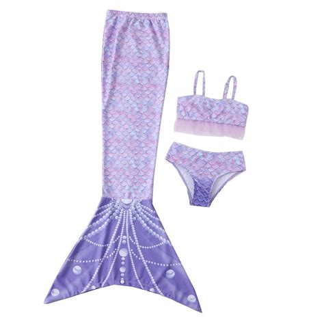 Mermaid Tails Swimwear For Swimming Girls Swimsuit Princess Pcs Bikini Bathing Suit Set